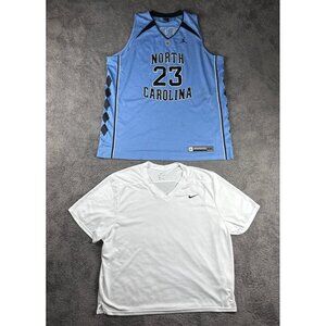 Lot 2 XXL Nike Dri-FIT Shirt + Jordan North Carolina #23 Jersey UNC Blue XXL